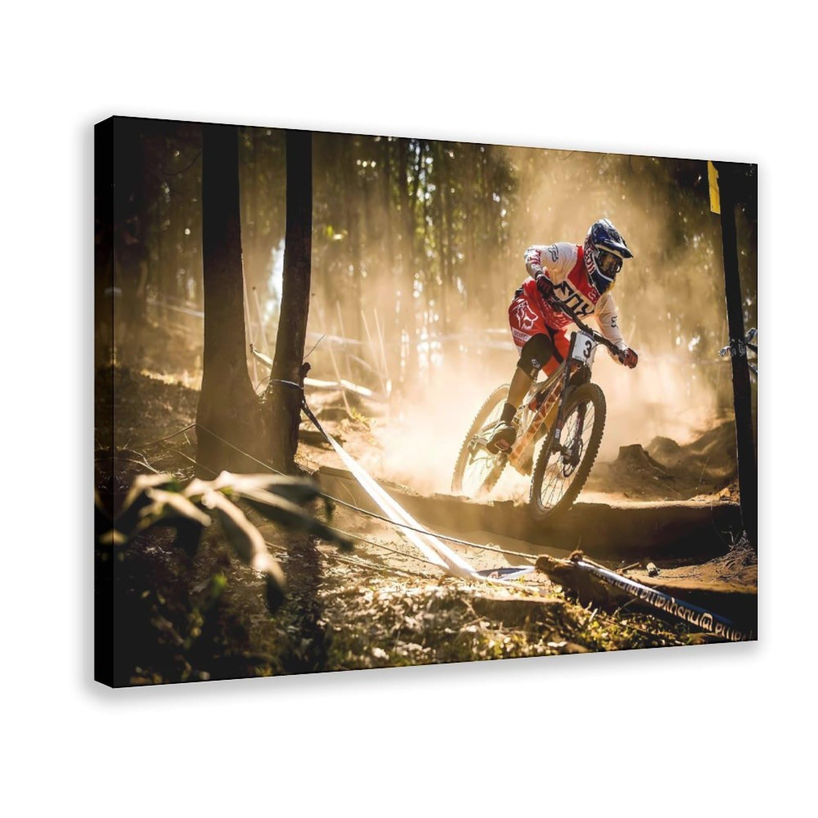 Qnvjqkdsi Frame Motocross Downhill Poster Canvas Poster Wall Art Decor Print Picture Paintings For Living Room Bedroom Decoration 24" L X 36" W