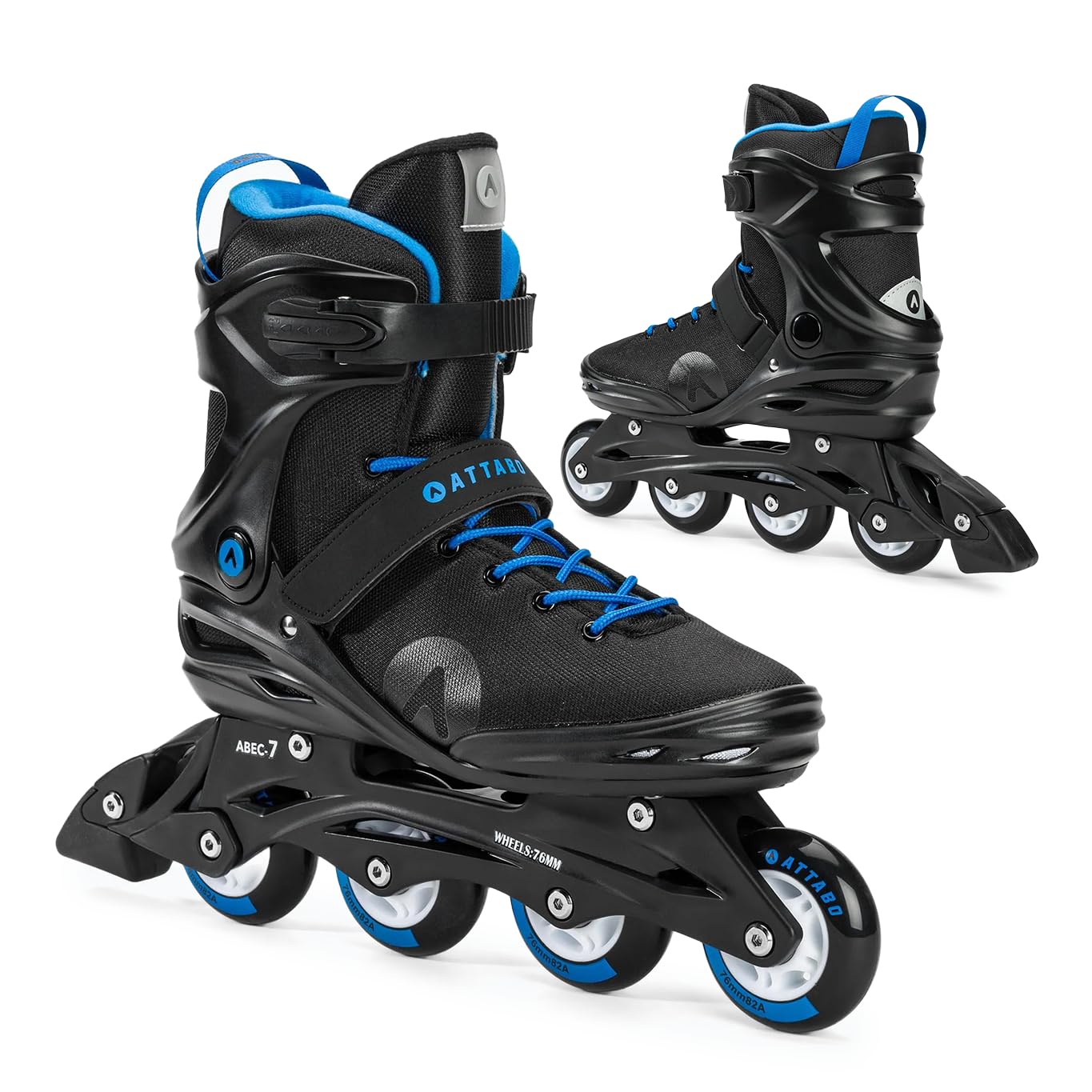 ATTABO Patines en línea ciclón talla 40-46 EU patines en línea para hombre con ruedas PU 82A capa semi-dura TPR freno patines de ruedas en línea para interior al aire libre deporte