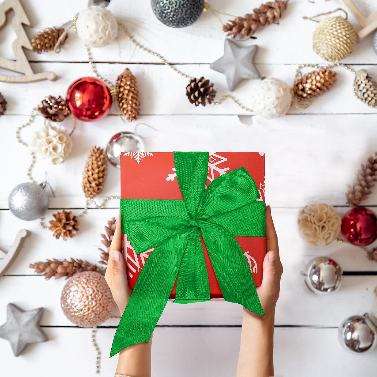 Fulmoon 48 Pcs Christmas Gift Boxes with Lids Small Squared Boxes with Ribbon Bow 4x4x4 Inch Snowflake Christmas Tree Deer Horn Small Gift for Holiday Party - Image 7