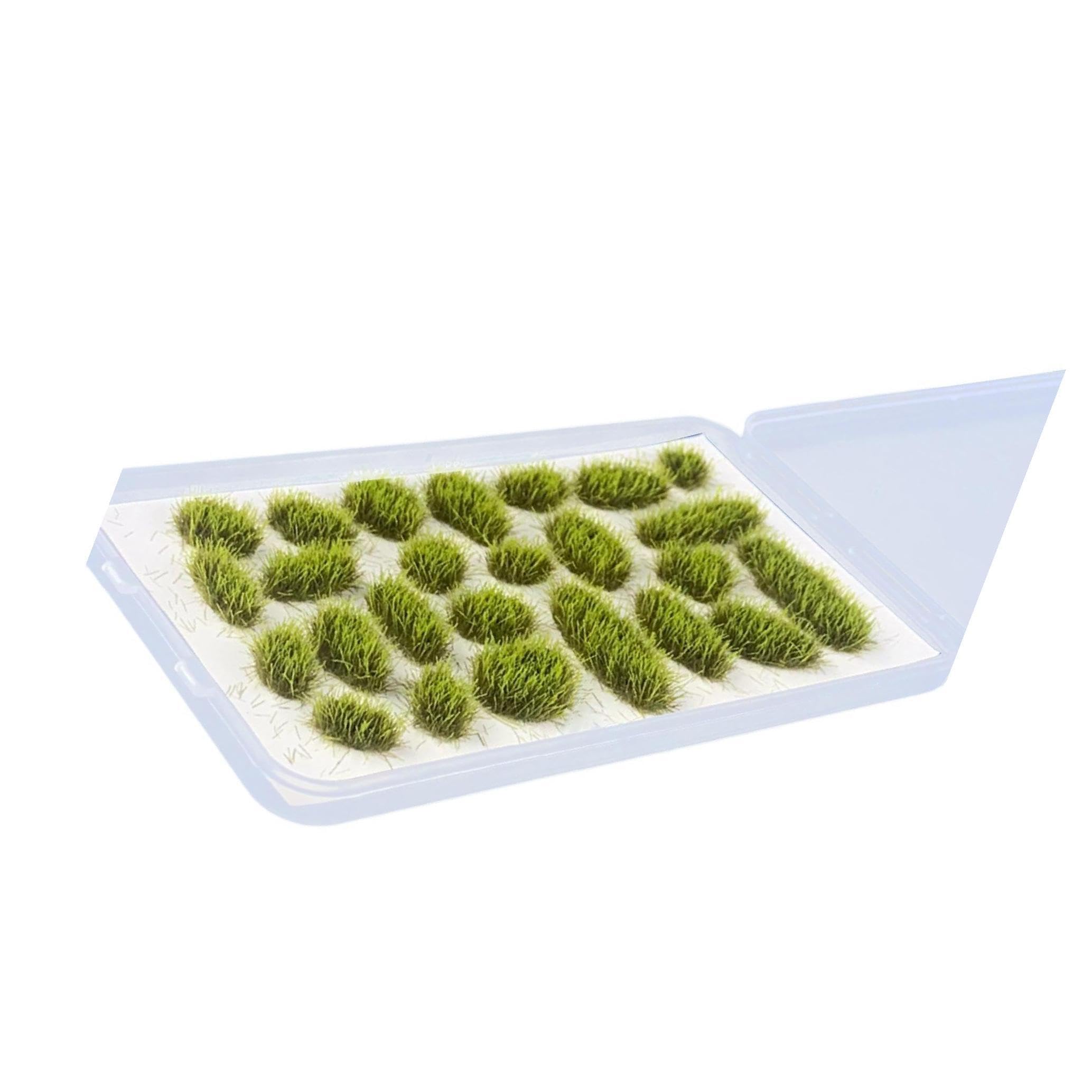 AMSLSIU Vibrant 25x Simulation Cluster Grass for Train Scenery Decor Accessory Sand DIY, Light Green, 6mm
