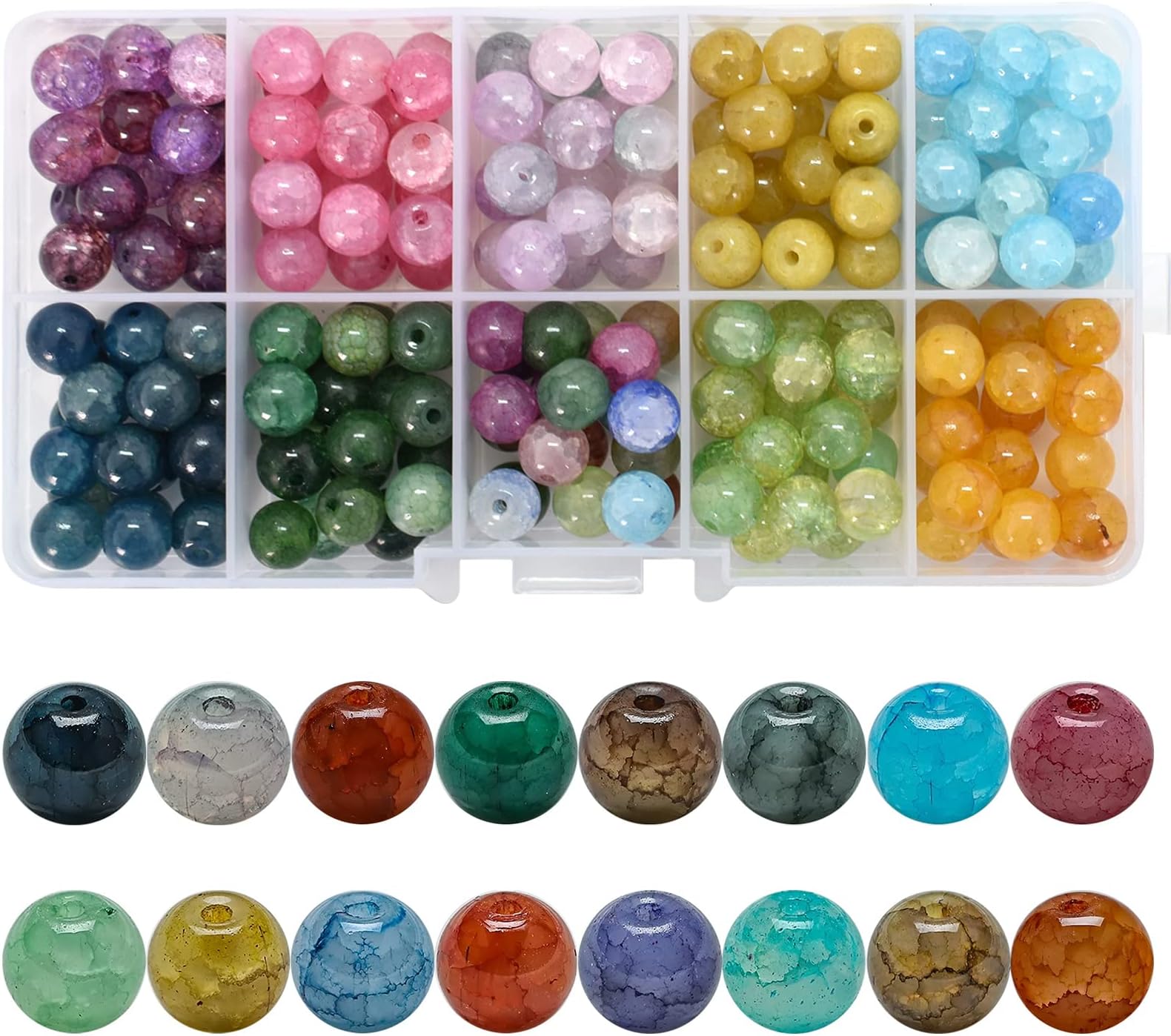 Perles De Verre SPRO Transparentes Rouges - Lot De 10 - Tailles 4mm, 6mm, 8mm - Pour Création De Bijoux
