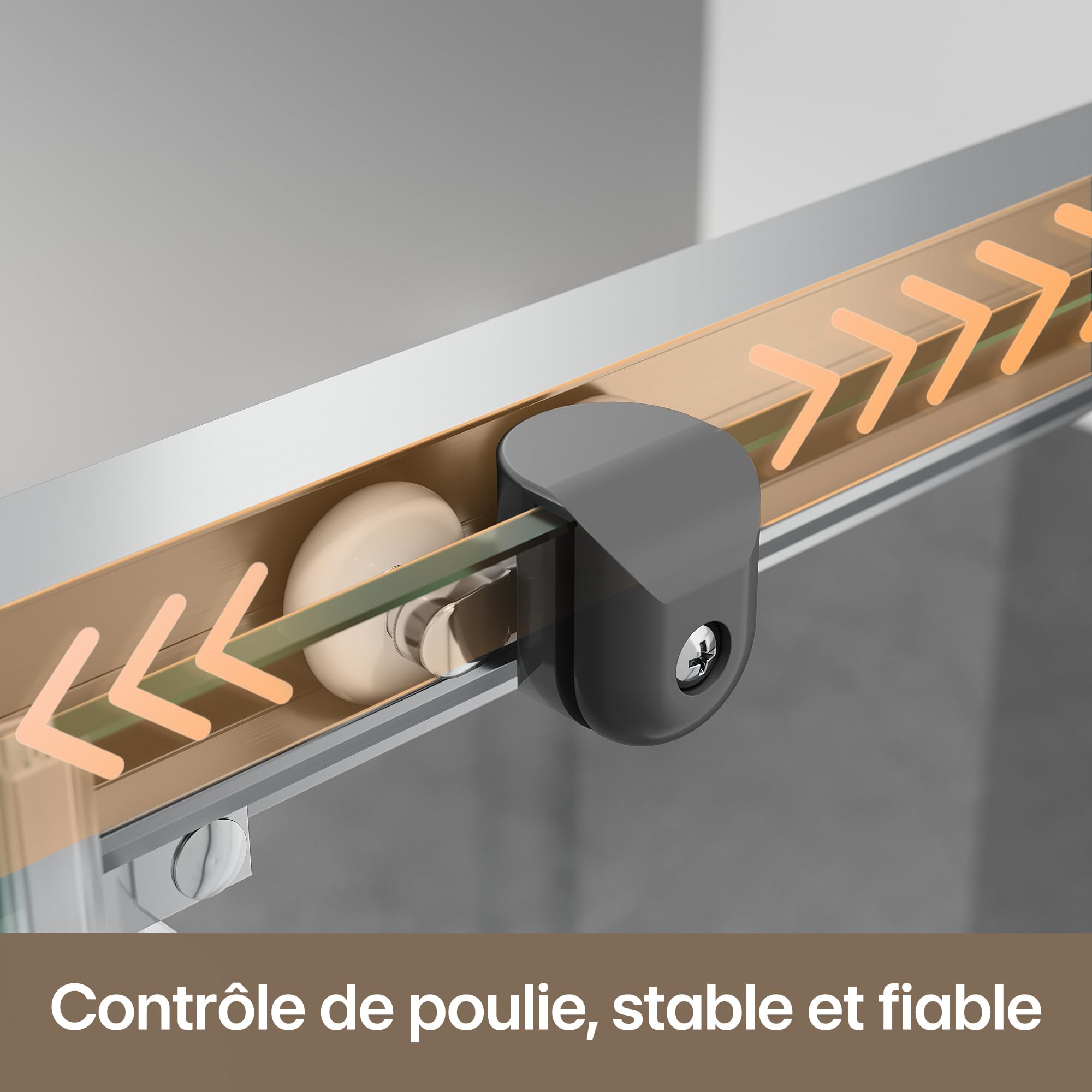 SIRHONA Cabine de Douche 90x90x195 cm Coulissante à Double Ouverture, Porte de Douche en Verre à Deux Panneaux Fixes avec Verre Transparent de 5 mm, Réglable d'un seul côté 20 mm