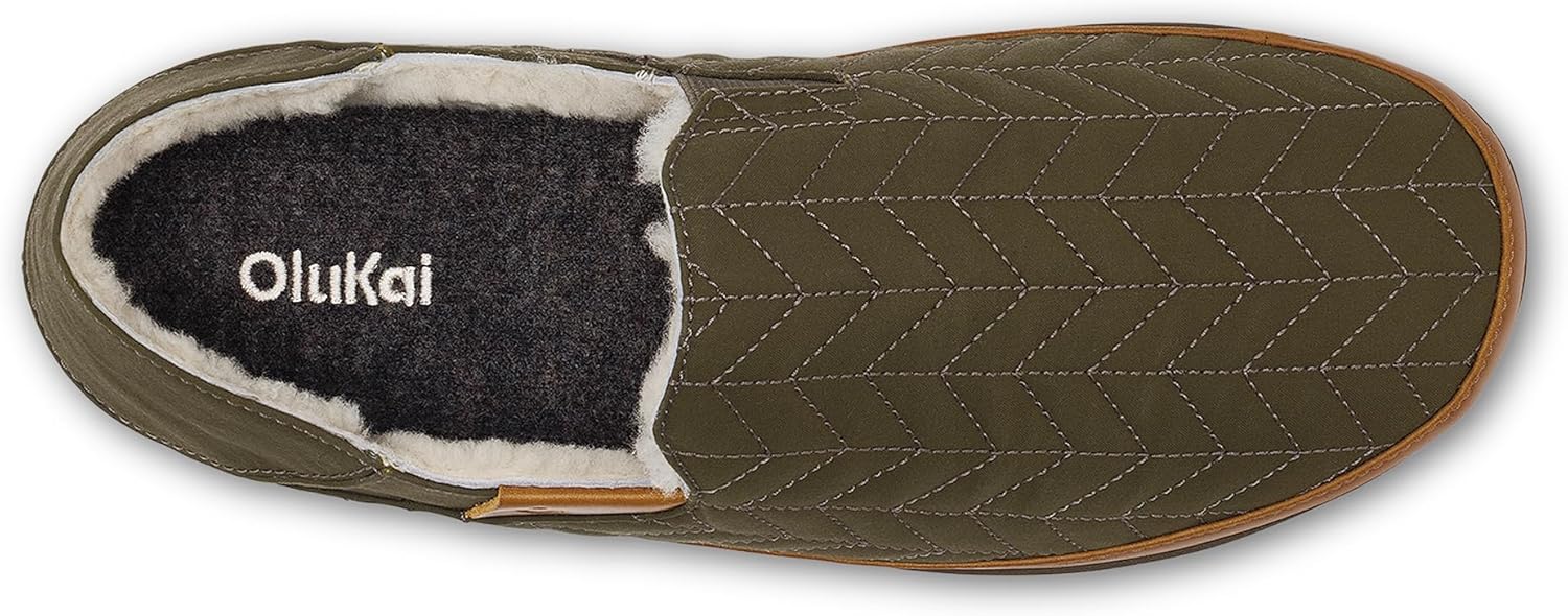 OLUKAI Hanohano Men's Slipper, Weather Resistant Waxed Canvas, Rubber Grip Soles for Inside & Outside Wear, Durable & Comfortable Slip-On - Image 5