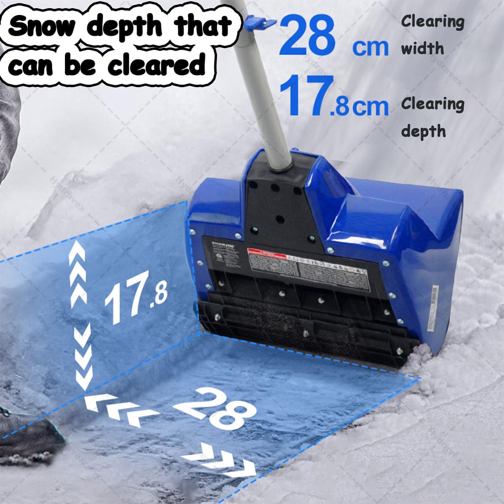 Pala da Neve Senza Fili, spazzaneve Elettrico Pieghevole con direzione Regolabile e Asta telescopica, spazzaneve a Batteria per Strade e vialetti scolastici 1Battery