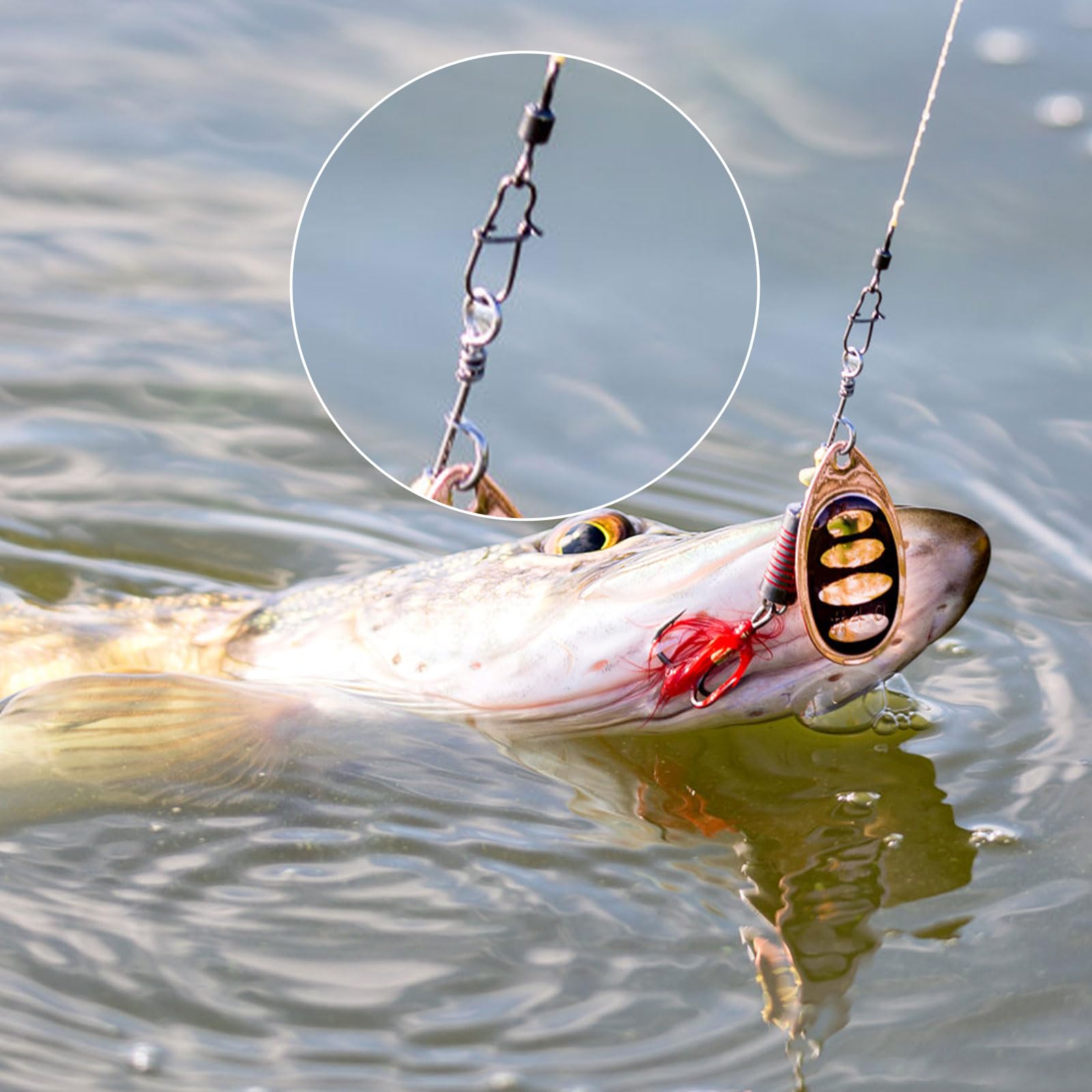 Snap Swivels Per Pesca 25 Girelle A Sfera Con Moschettone In Acciaio Inossidabile Nero - Per Esche Da Pesca E Terminali Girella Pesca - Foto 11