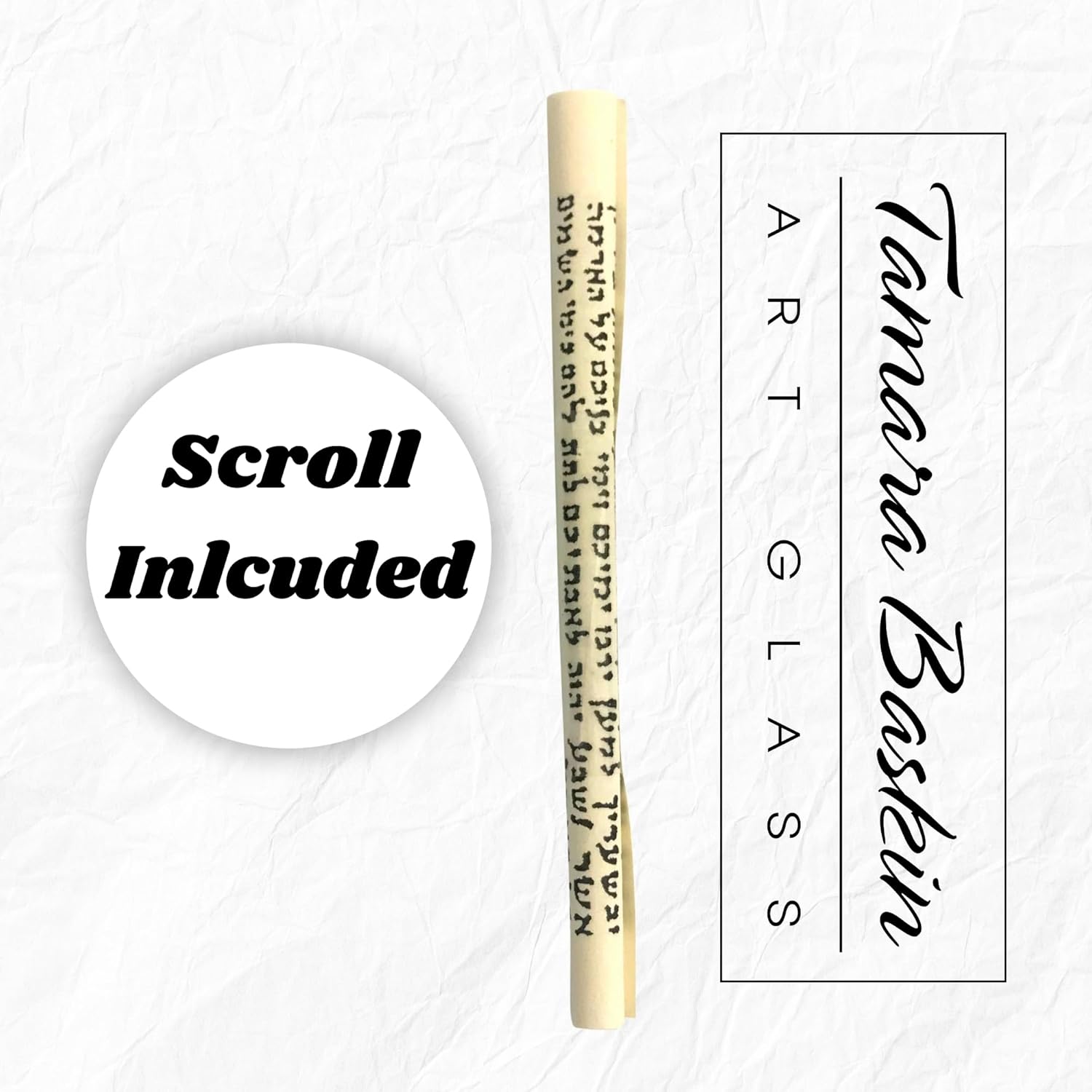 Handmade Kids' Room Mezuzah – Graphic Design on Fused Art Glass – Jewish Nursery Wall Decor – Includes Scroll & Gift Box Made in USA