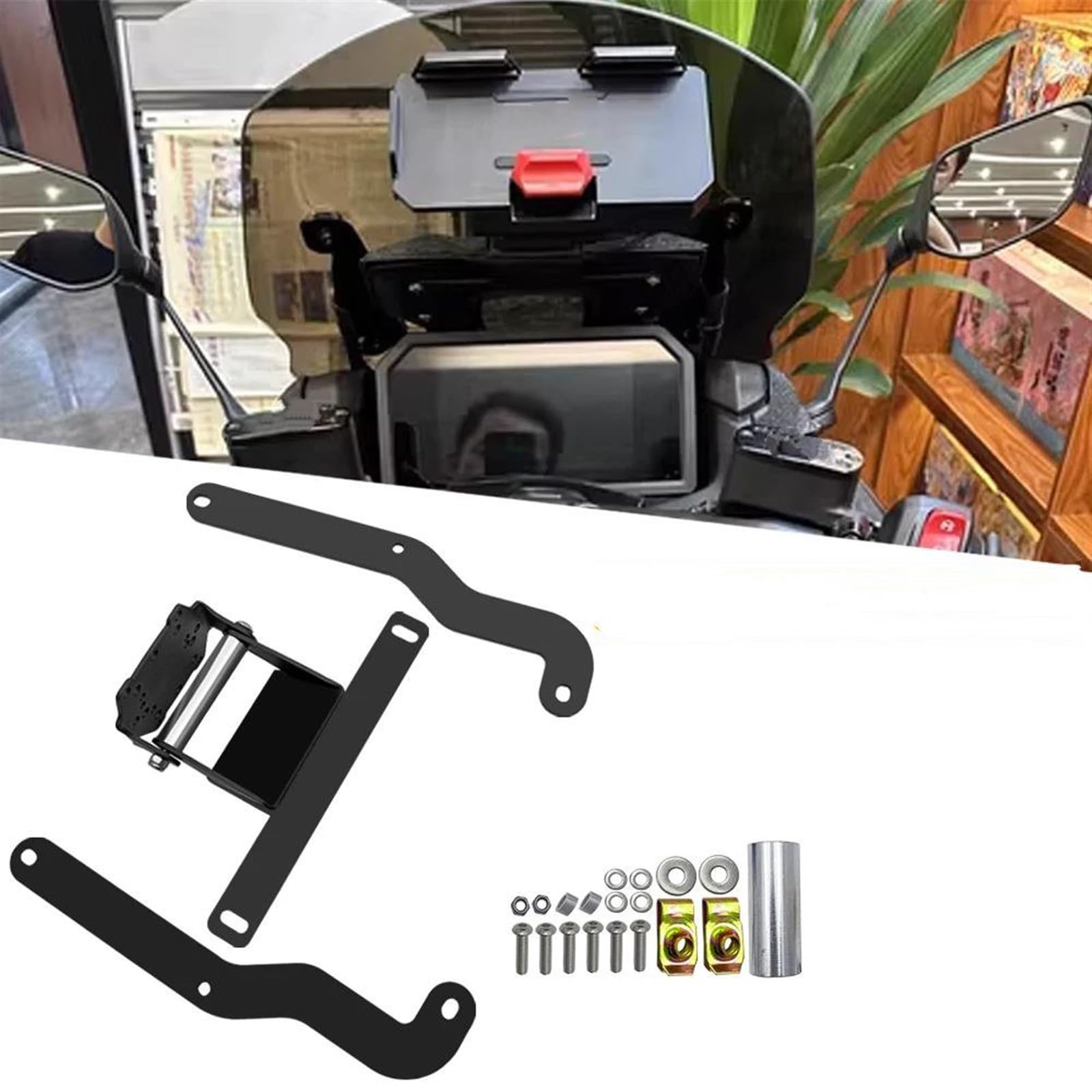 Support GPS/Navigation Pour Yamaha TMAX 560 Tech MAX 2022+ - Montage Guidon 22mm - Noir