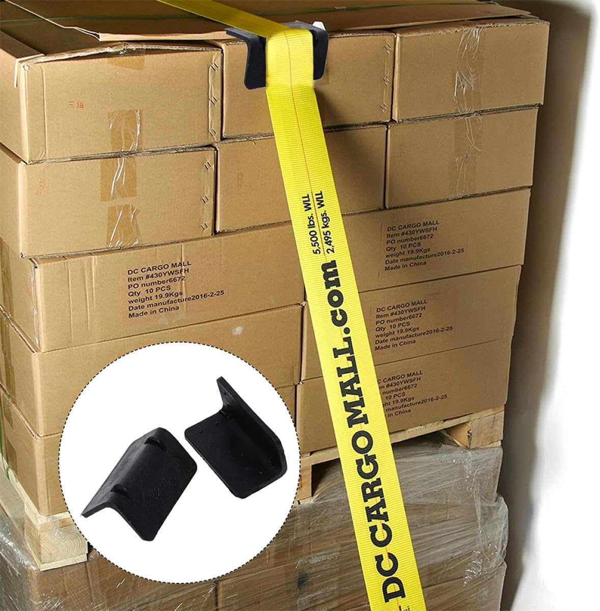 50pcs Plastic Packaging Edge Protectors for Shipping Boxes Black