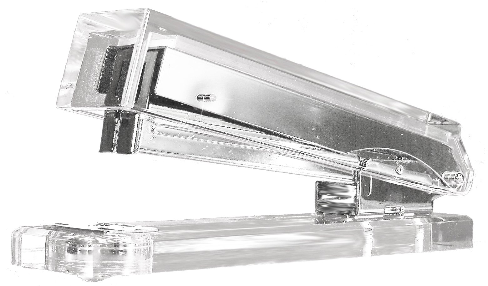 Kantek Clear Acrylic Desk Stapler, Large Capacity Holds a Full Strip of Standard Staples, 1.4" x 6" x 2.3", Non-Skid Feet, Heavy Duty Office Organizer, Desk Accessory