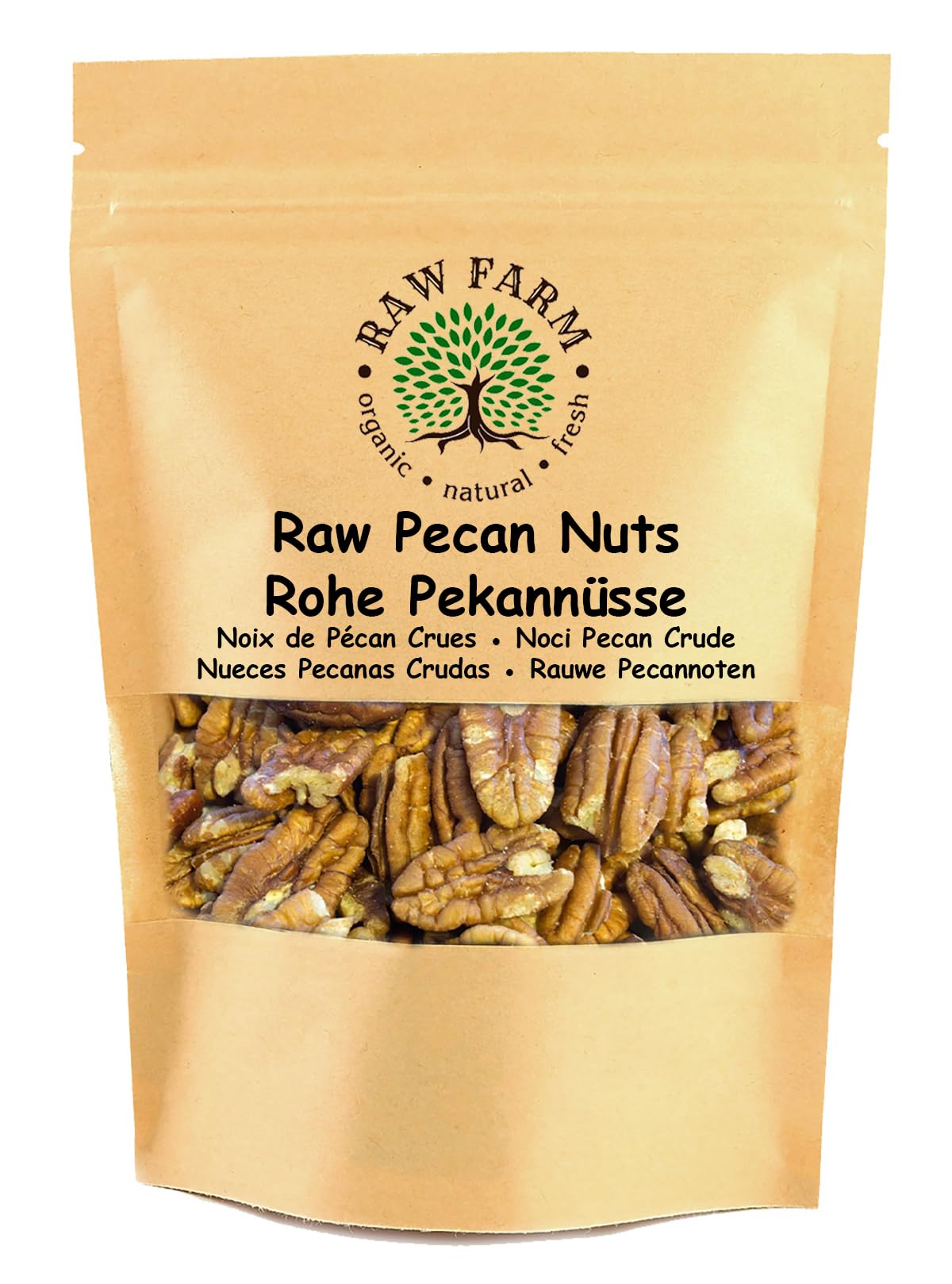 1 kg Rohe Pekannusskerne, frei von Gluten, Soja, reich an Ballaststoffen und Mineralien
