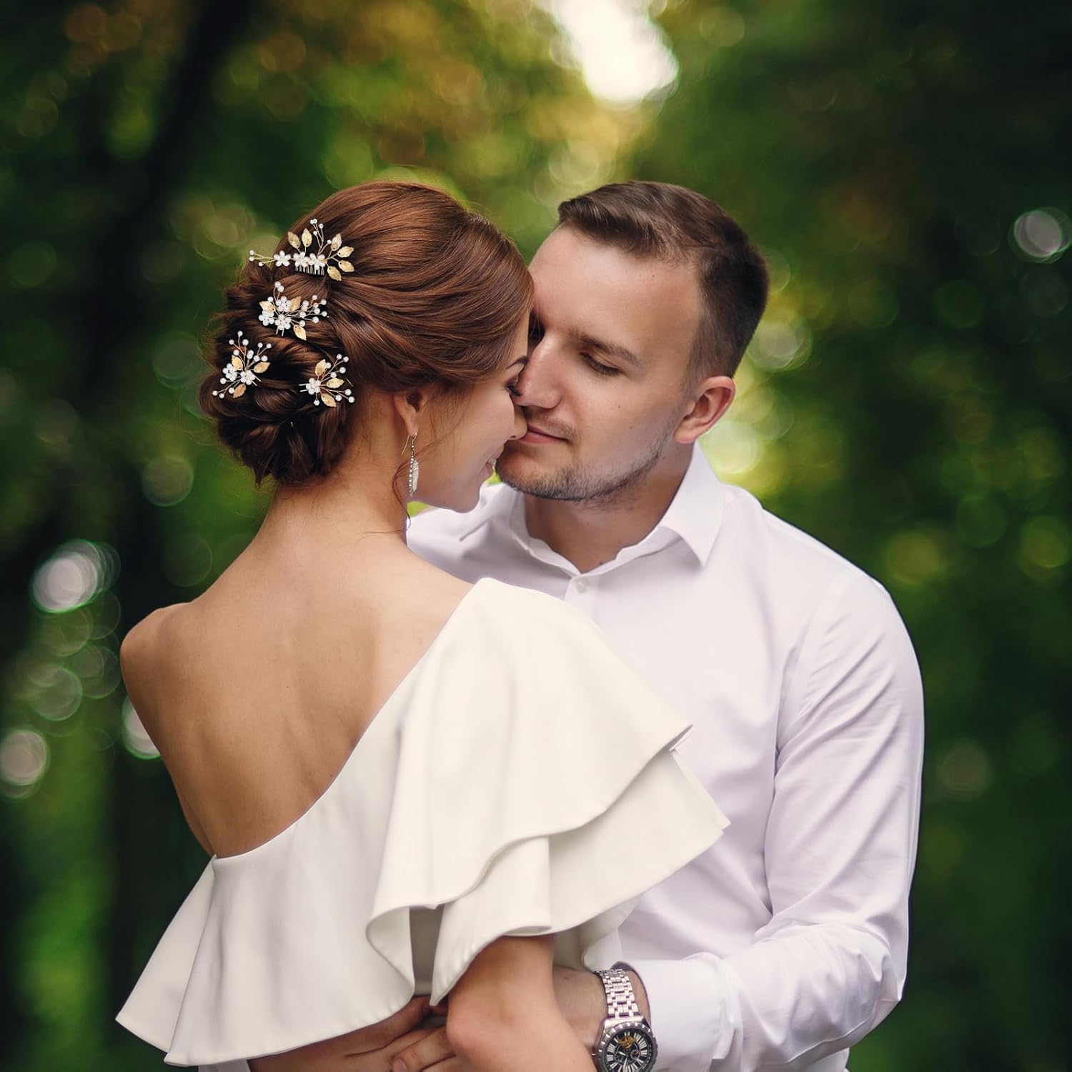 Ouligay 6 Pieces Wedding Hair Pins Gold Leaf Hair Pins Bridal Headpiece HairJewelry with Pearl Crystal Vintage Wedding Hairs Accessories for Bride Bridesmaids Women Flower Girls - Image 6