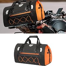 Motorcycle Dry Bags,50L Waterproof Luggage Bag, Tail Duffle Saddle Travel Rear Rack Trunk Bags with Hidden Helmet Pocket, Shoulder Straps for Outings Commuting Boat E-bike (Black)