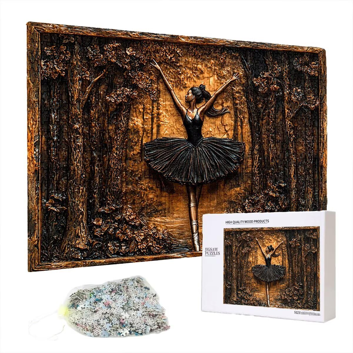 Puzzle 2000 sztuk Balet dla dorosłych, drewniane puzzle dla dorosłych, drewniane łamigłówki dla dzieci, rodzinne gry edukacyjne, łamigłówki z pudełkiem na prezenty dekoracje do domu, prezent dla