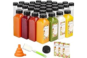 TOMNK 35pcs Juice Bottles, 12oz Bulk Beverage Containers