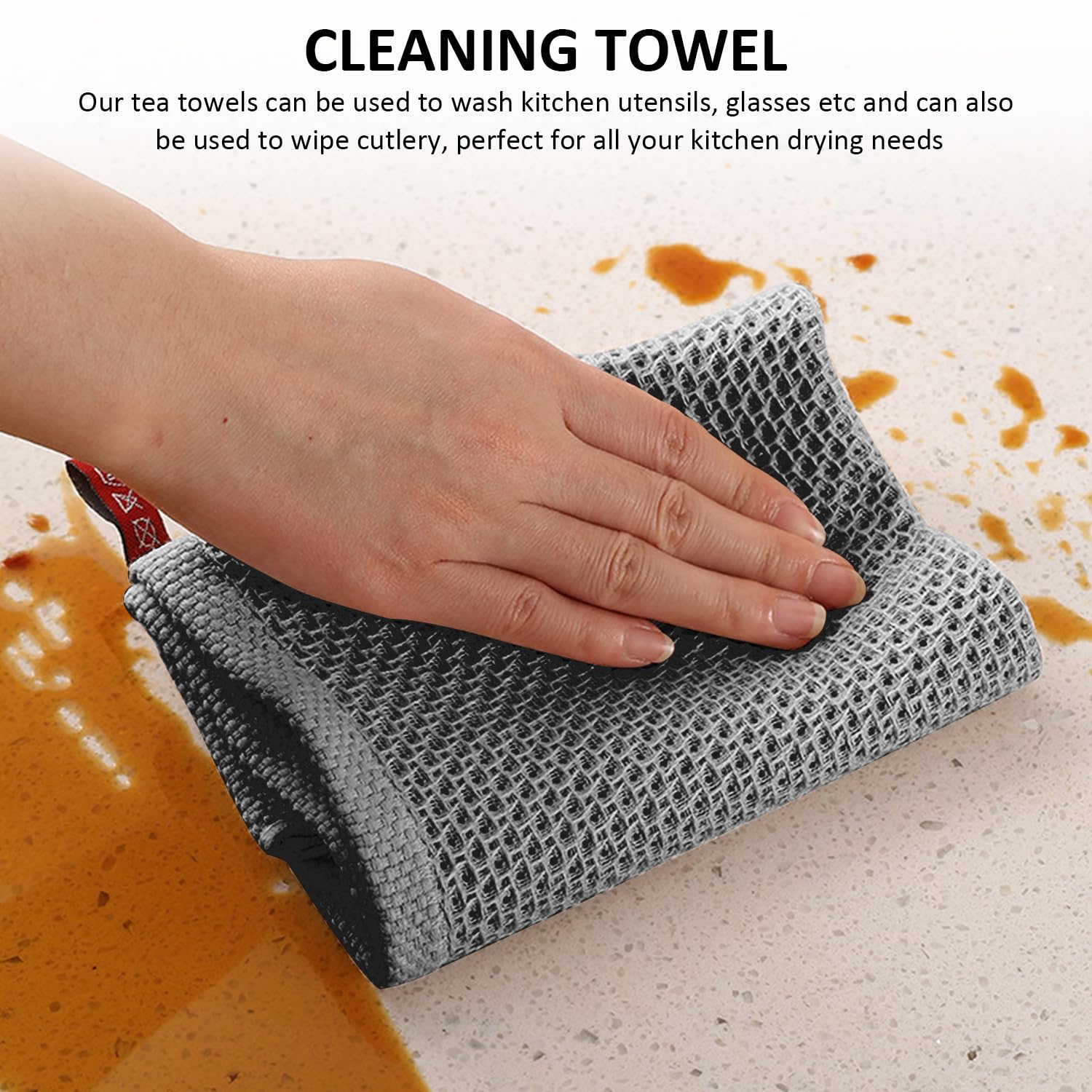 UniQloth Lot De 6 Torchons De Cuisine En Coton Gaufré Assortis Doux Et Absorbants A Sechage Rapide Torchons De Cuisine Et De Cuisine Avec Boucle De Suspension Torchons De Vaisselle Et De Cuisine