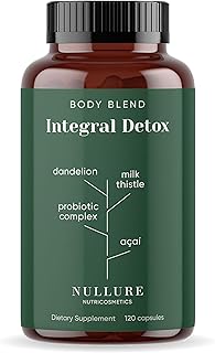 Nullure Detox Kur Komplex I Mariendistel Kapseln | Natürliche Leber Entgiften | Leberkur | Antioxidantien Mariendistel + Löwenzahn + Kurkuma + Ingwer + Kulturen Komplex I Vegan I - 120 Kaps (2 Monate)