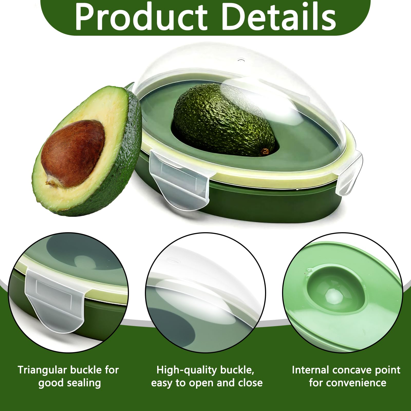 UOCAI Avocado & Zitrone Aufbewahrungsbox 2er Set, Lebensmittelbehälter mit Deckel Obst-Gemüse-Sparer BPA-frei Obst Aufbewahrung Wiederverwendbare Kühlschrank Gadgets für frische Aufbewahrung Küche, Haushalt & Wohnen