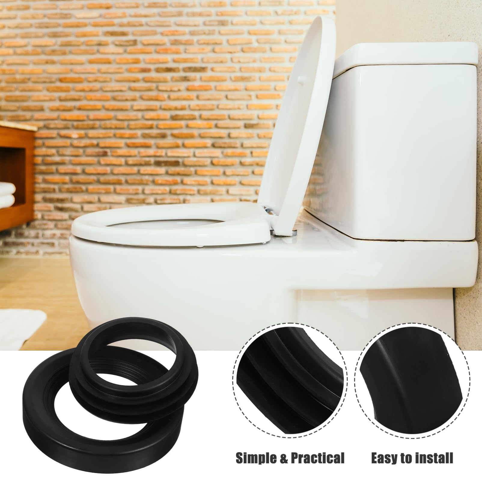 Hohopeti Bathroom Sink Drain Pipe Seals 90-110mm Fit Rubber Washer Gaskets Easy to Use