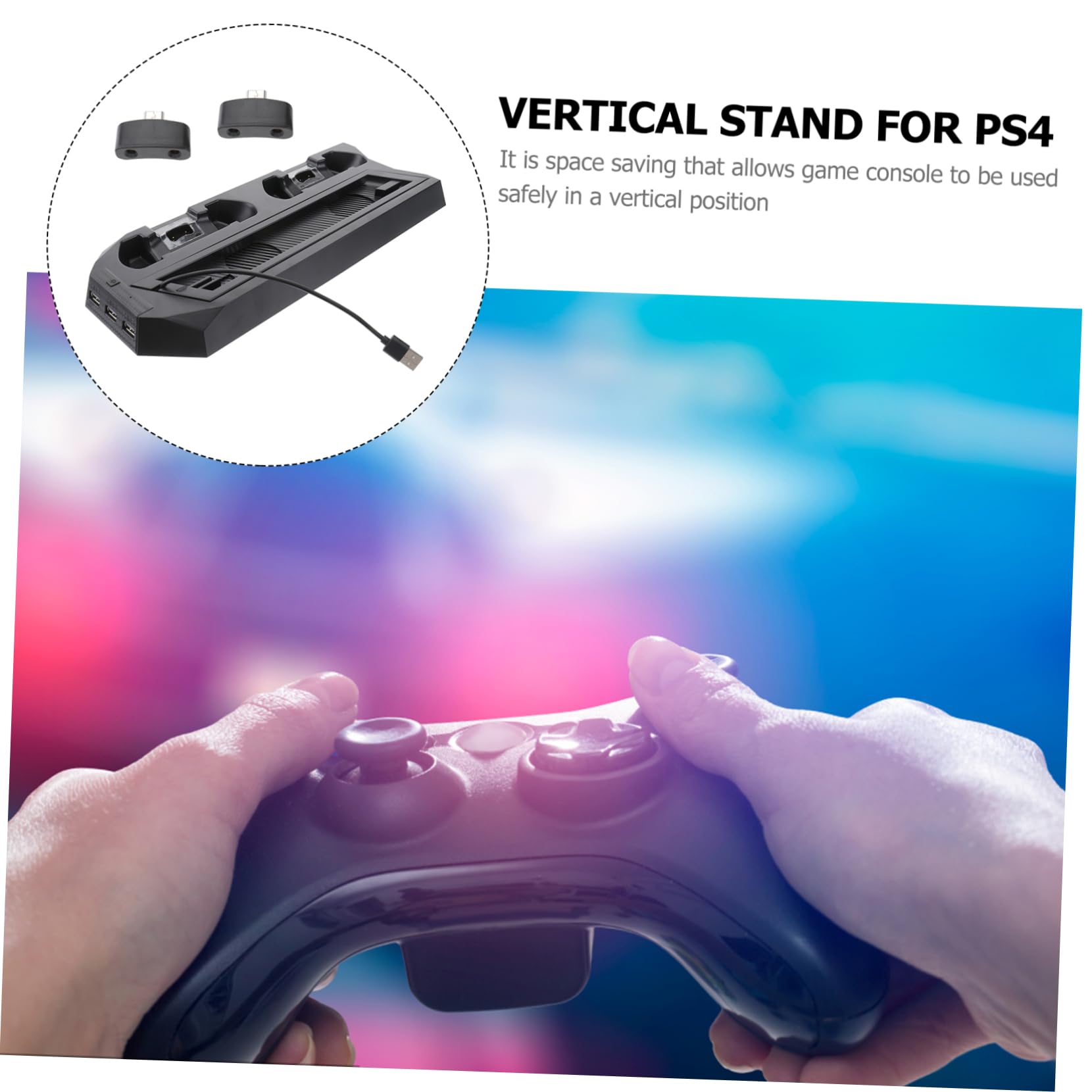 Supporto Di Ricarica Con 2 Ventole Supporto Verticale Per Console Per Doppia Porta Di Ricarica Nera