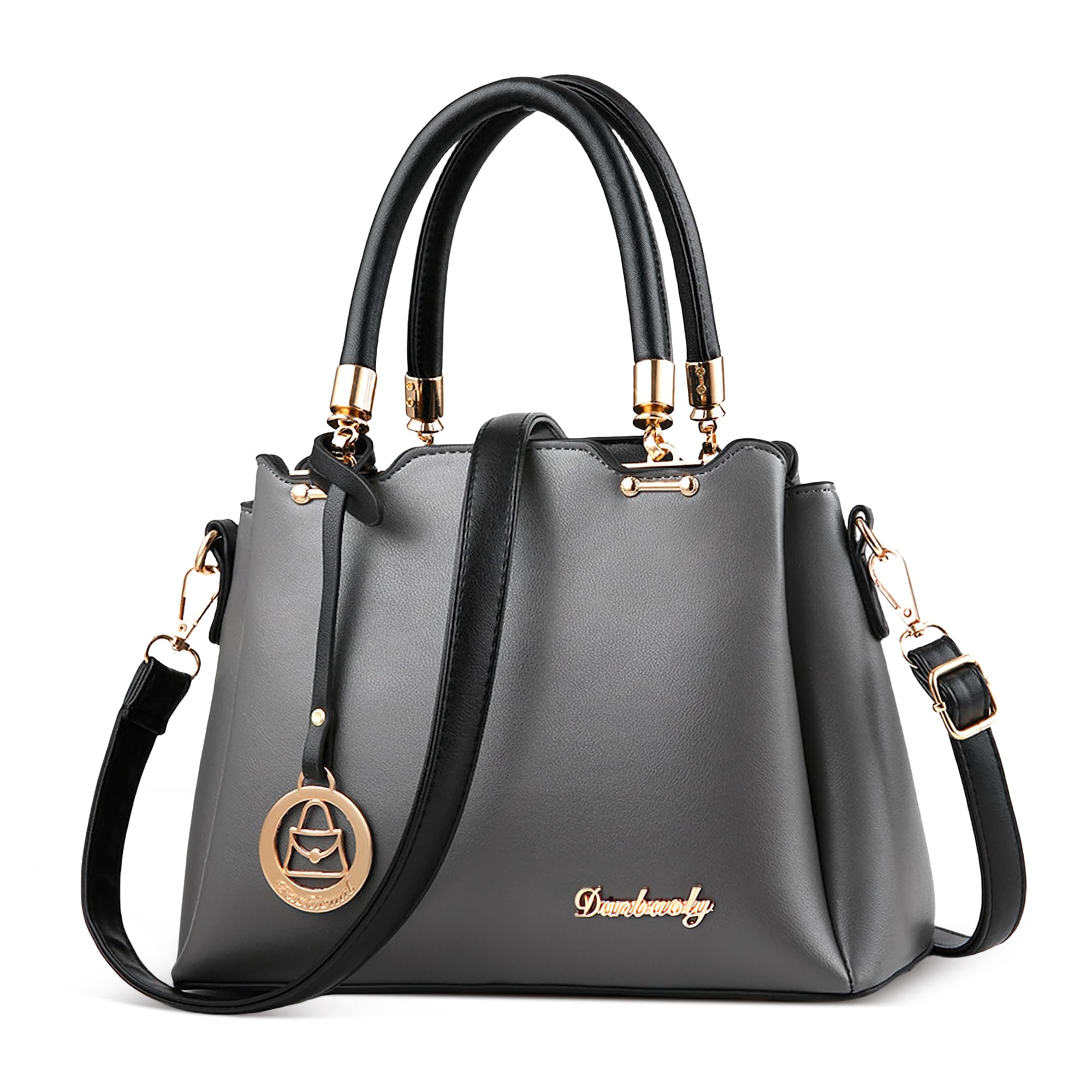 Borse a Mano Donna Borsa Donna Elegante Borsa Tracolla Mano di Medie Dimensioni Moda Borse Donna Borsa Spalla Manico Superiore Pelle PU per Regalo Vacanze Lavoro Festa Grigio