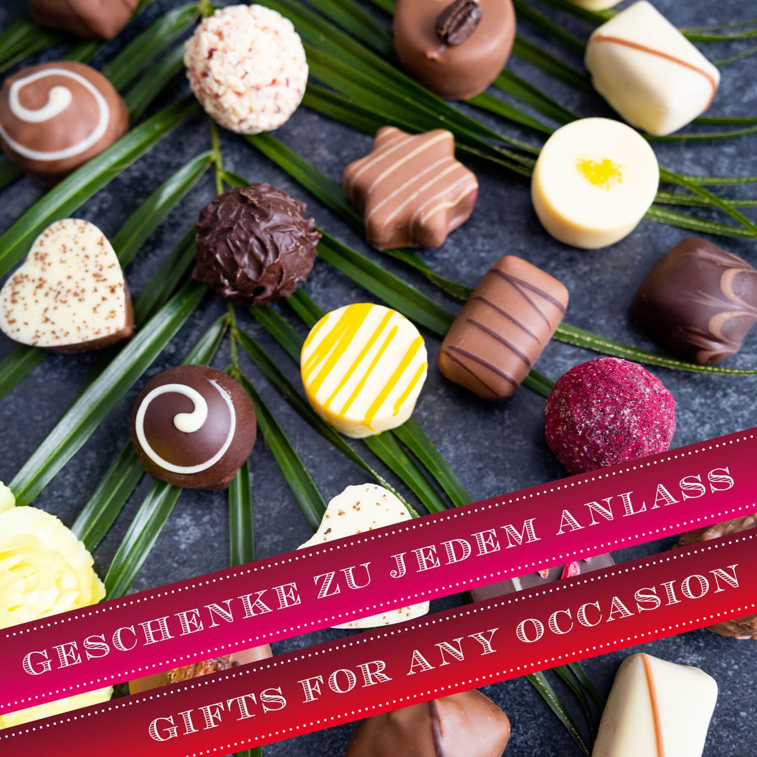 Hallingers Genuss Manufaktur Pralinen Dankeschön-Geschenk - ohne Alkohol, handmade aus Confiserie-Edelkakao in wertiger XXL-Geschenkdose "Dankeschön", Geschenkidee für Frauen Männer