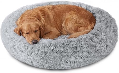 Miniatura 43 de JOLLYVOGUE Cama Calmante para Perros Pequeños - Cama para Perros Pequeños Lavable en Forma de Dona de 23 Pulgadas para Gatitos y Cachorros, Camas
