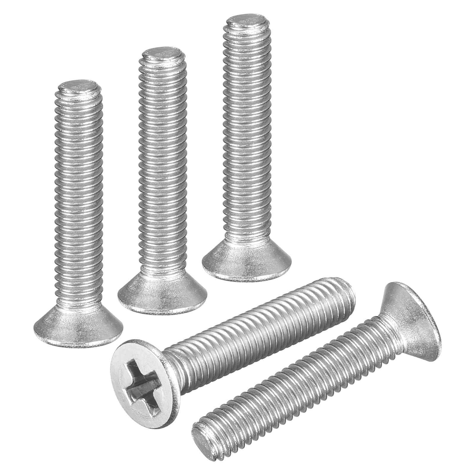 DTGN M3.5-0.6x16 Flat Head Machine Screws - 100pcs - Good for Furniture and Machinery - 304 Stainless Steel Phillips Countersunk Machine Screws Bolts - Silver — image 1