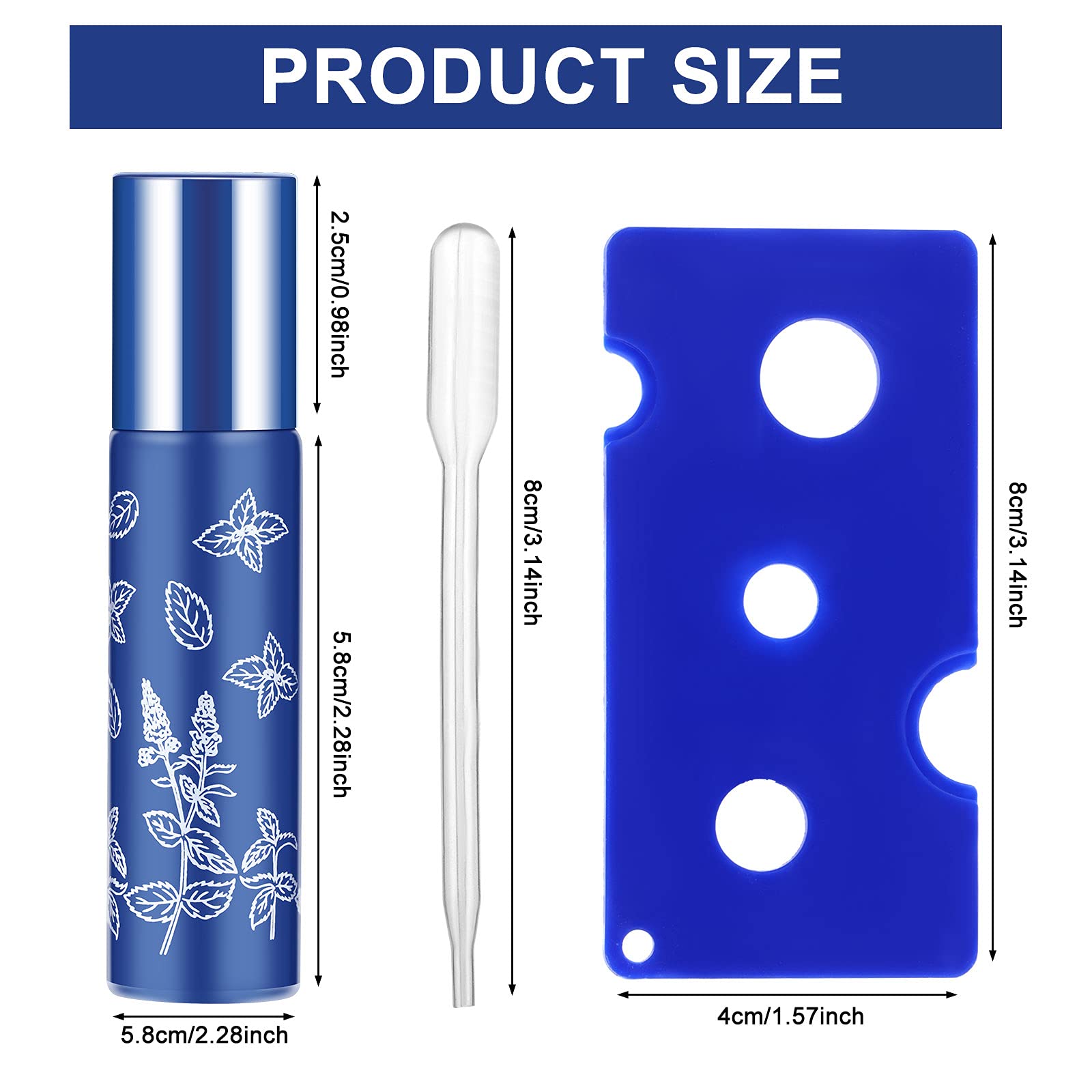 10 Flacons Roll-on 10ml Huiles Essentielles - Billes Acier Inoxydable - Bouchons Dorés Avec étiquettes