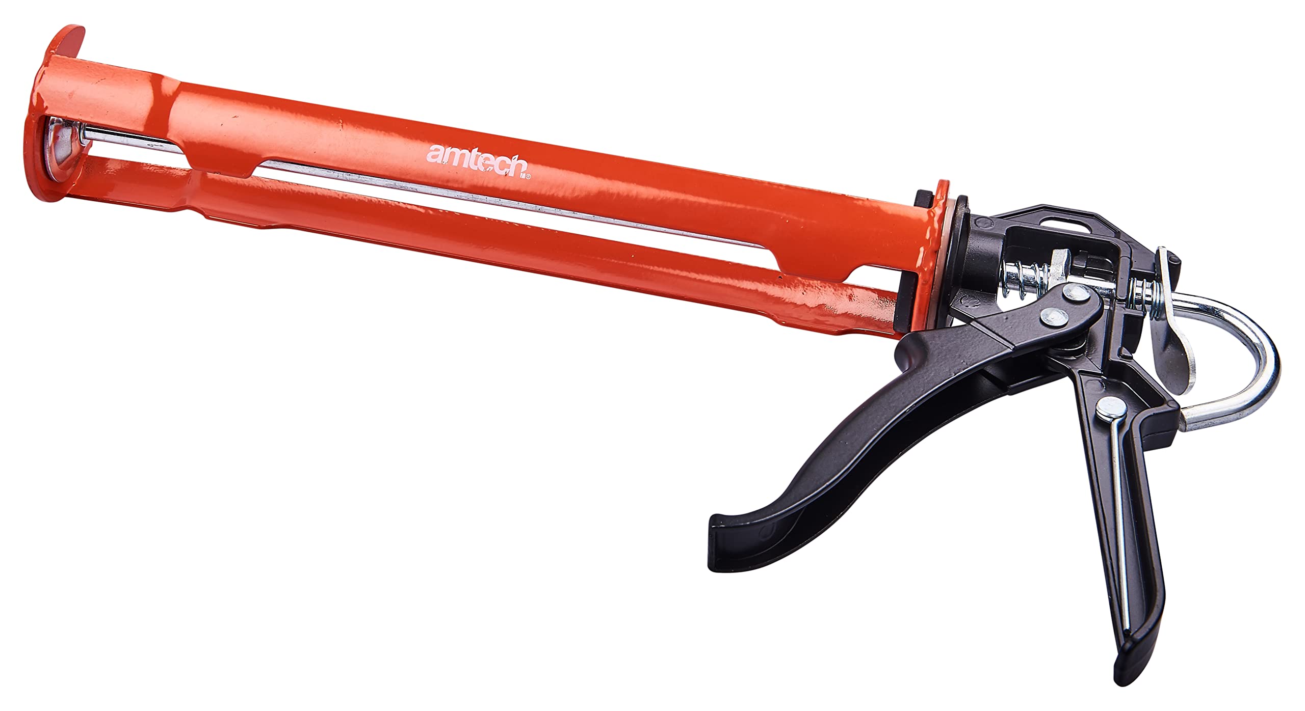 Amtech Transparent 11" Professional Caulking Gun, Heavy-Duty Powder-Coated Frame With Aluminium Trigger Handle, Compatible With Silicone, Acrylic & Adhesive Cartridges, Ideal For Diy & Trade Use