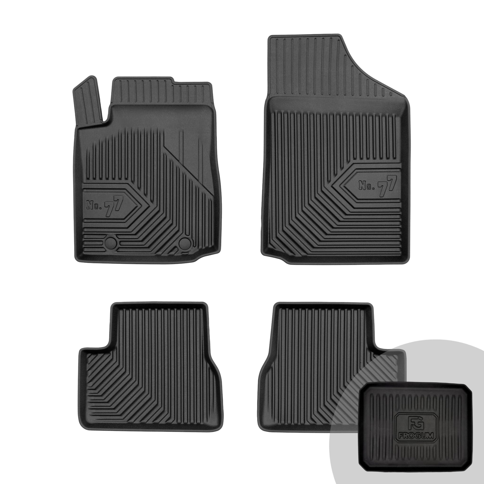 FROGUM No.77 Alfombrillas para Coche Alfombras para Citroën C3 I 2002-2009 | Borde Alto | para Todo el año | Tamaño