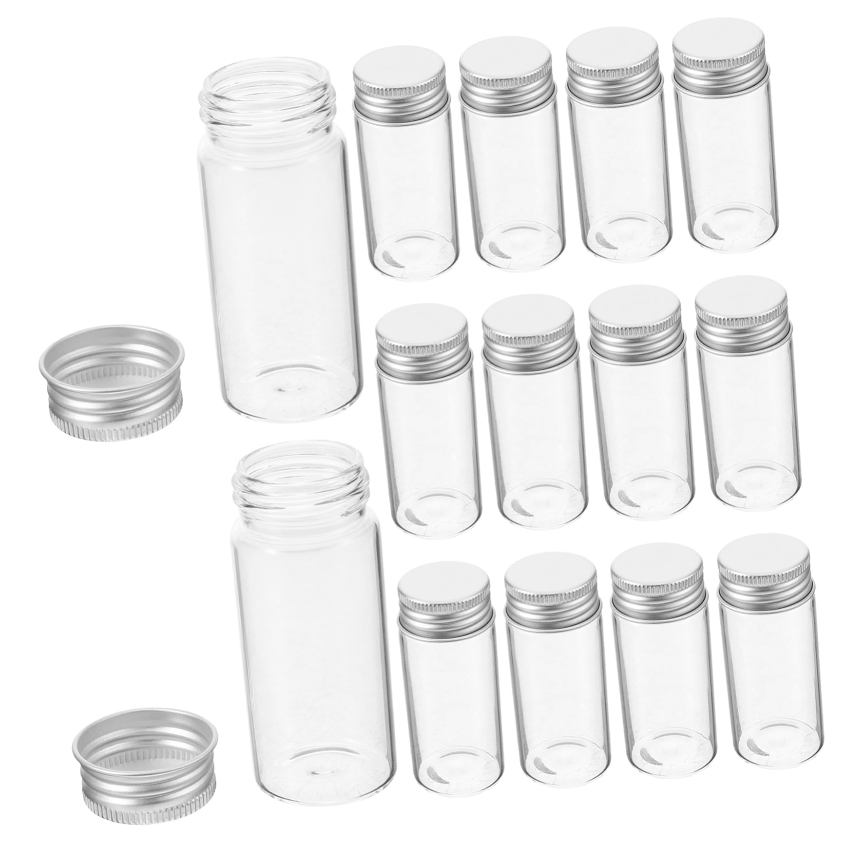 MAGICLULU 2 Series Botella Sellada por Tubo De Ensayo Tubos Tapa Hermético Reutilizable Pequeño Tubo De Ensayo De Laboratorio De Prueba Tubo De Vial De Vidrio Planchar Piezas*2