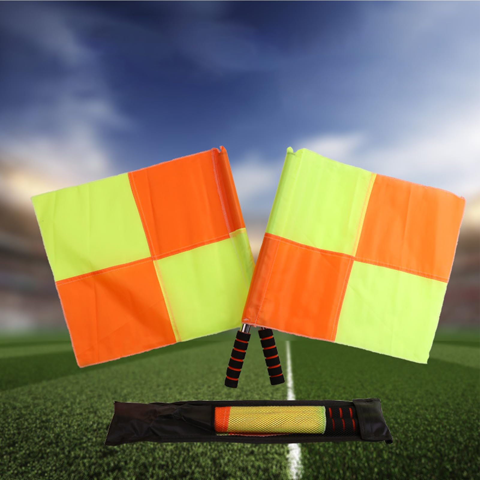 Drapeaux d'Arbitre de Football | 2 Pièces Drapeaux de Ligne pour Volleyball - Manche Ergonomique, Haute Visibilité Pour Compétitions Scolaires Et Jeux En Intérieur