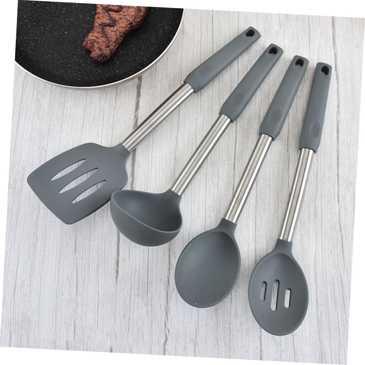 Gatuida Cucchiai da Cucina in Silicone Mestoli per Zuppe e Porridge Utensili da Cucina Antiaderenti e Facili da Pulire