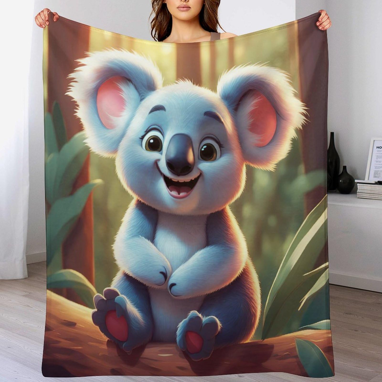 Manta suave de forro polar con imágenes 3D texturizada y térmica de 150x200 cm de animal