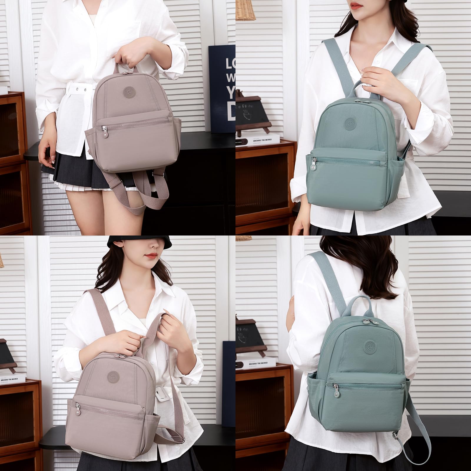 Mini Sac à Dos pour Femme Fille Petit Sac à Dos Léger Mode Élégant Sacs Portés Dos pour Scolaires Travail Loisirs