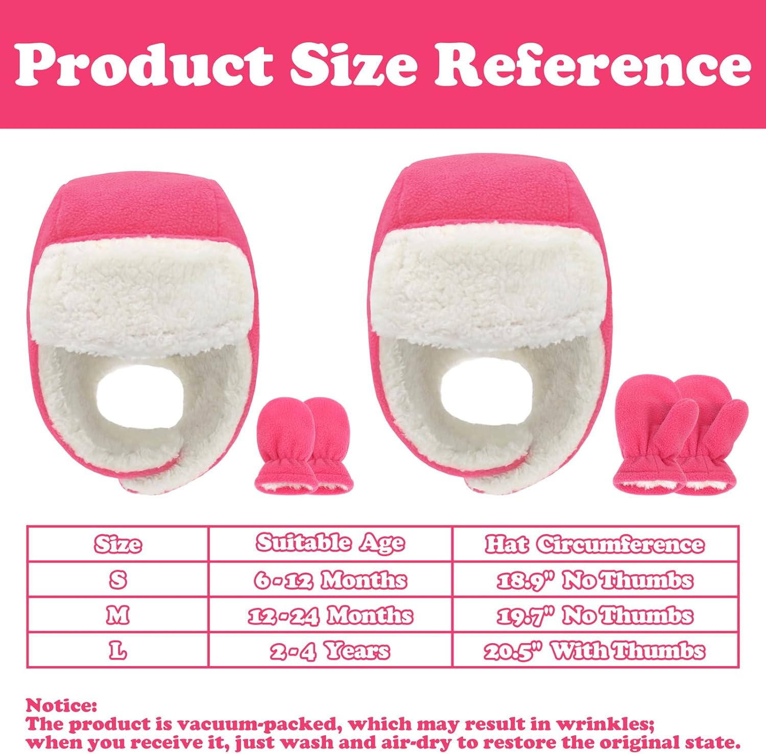 Baby Winter Hat Mittens Toddler Hats for Boys Girls Sherpa Lined Toddler Gloves Infant Baby Hat and Mitten Set - Image 6