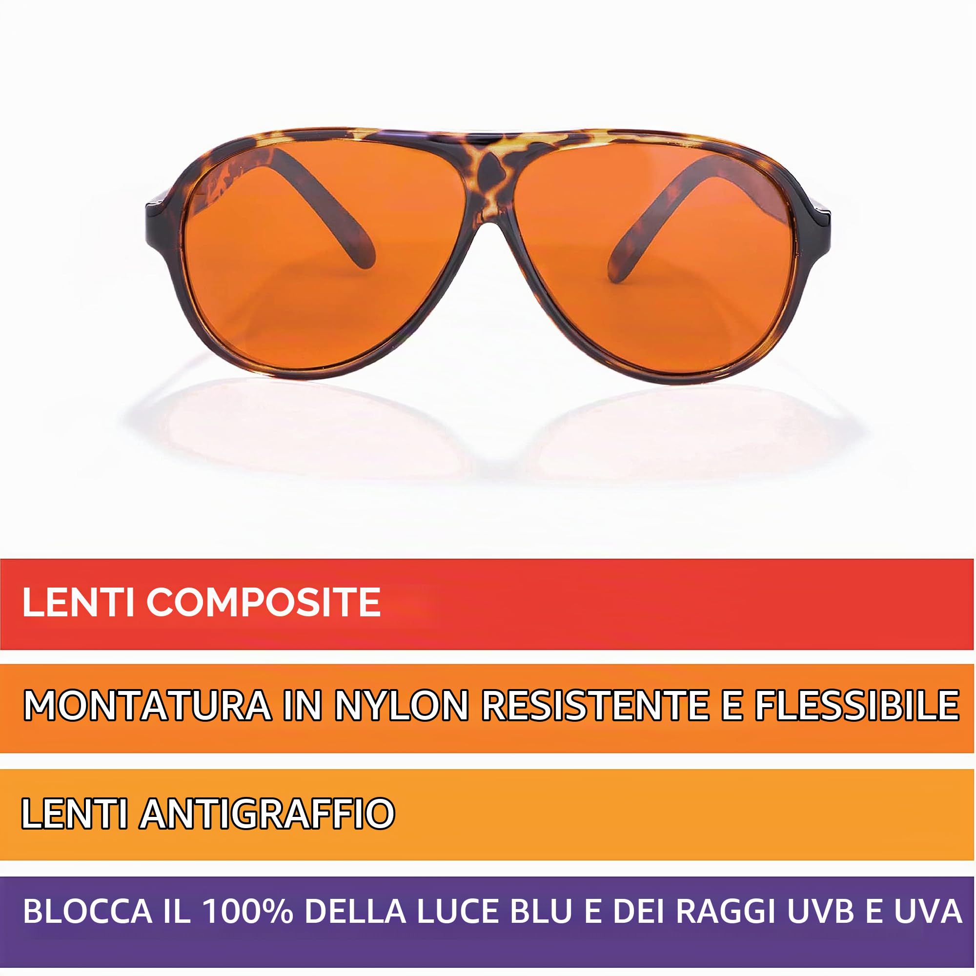 BluBlocker Occhiali da sole ufficiali da aviatore Grande Demi Tortoise