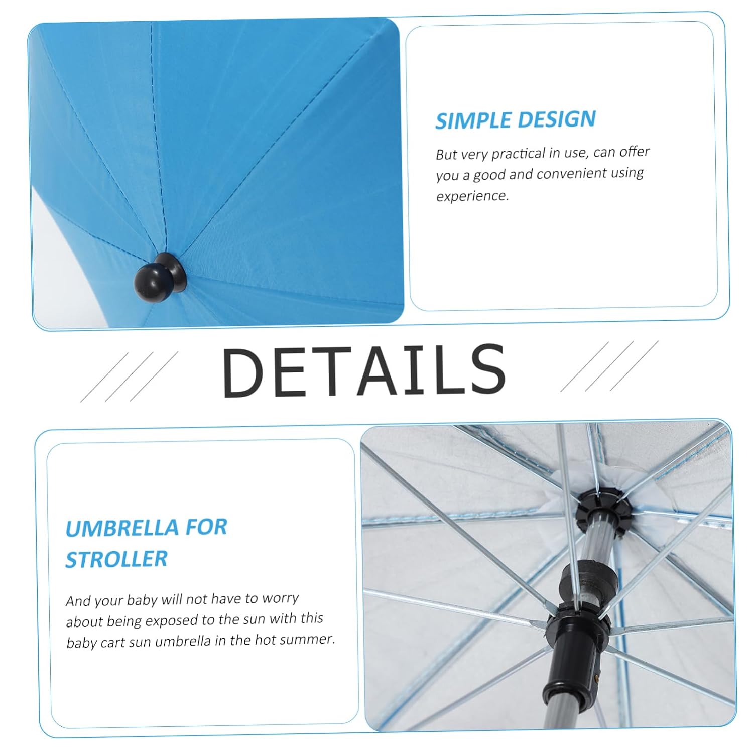 VICASKY Stroller Lightweight Umbrella for Beach Sun Shade Clamp for Chair Uv Protection Umbrella Stroller Accessories