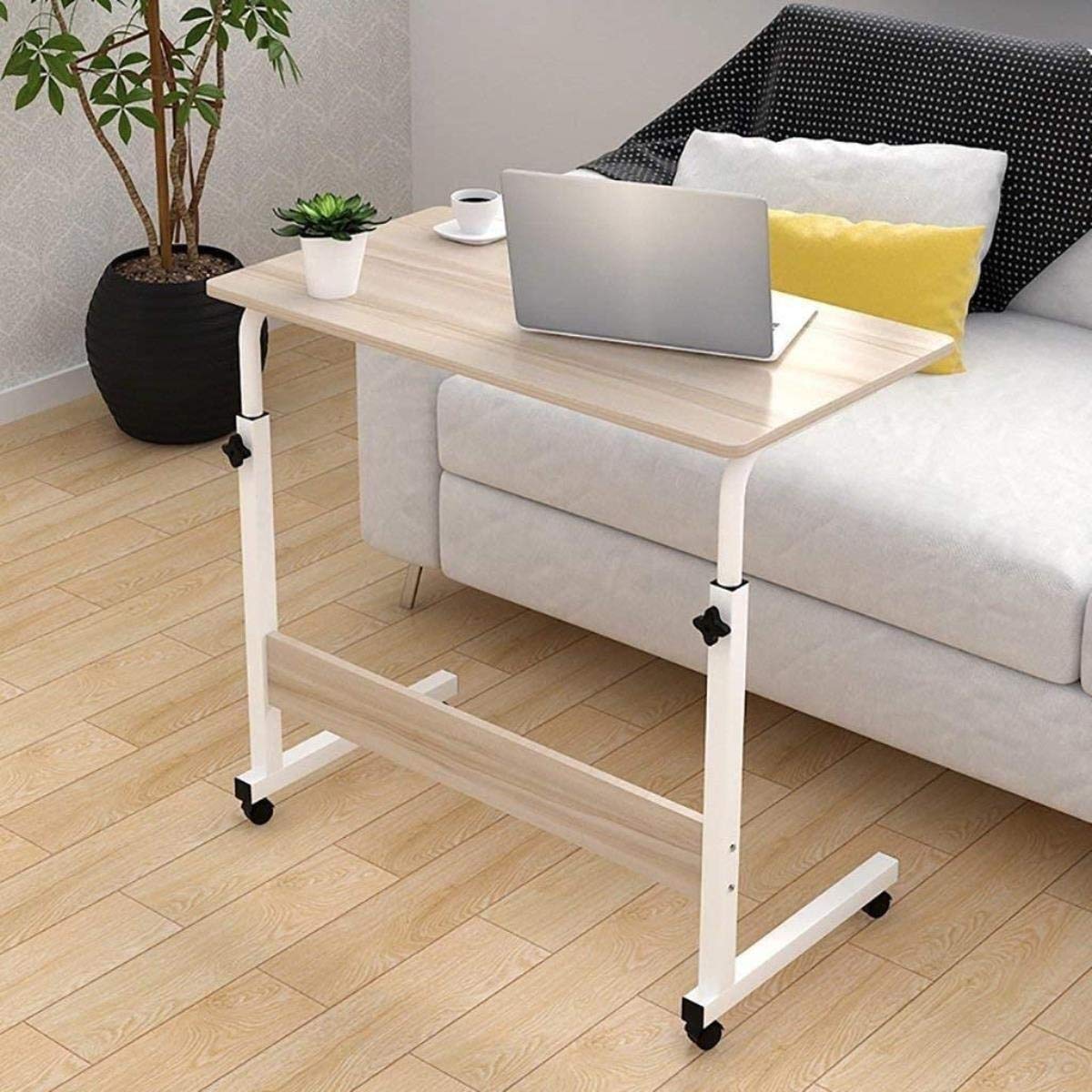 Mesa de cama para ordenador portátil y mesita de noche móvil elevable ajustable color B