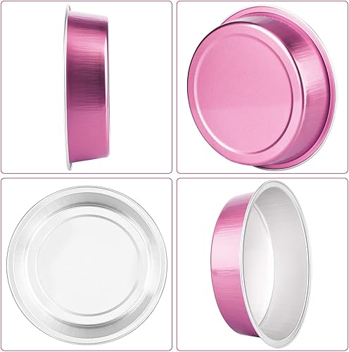 Vista 255 de Beasea Latas desechables para tartas de 4 pulgadas, paquete de 50 mini sartenes con tapas, molde de aluminio dorado de 8 onzas, moldes para tartas