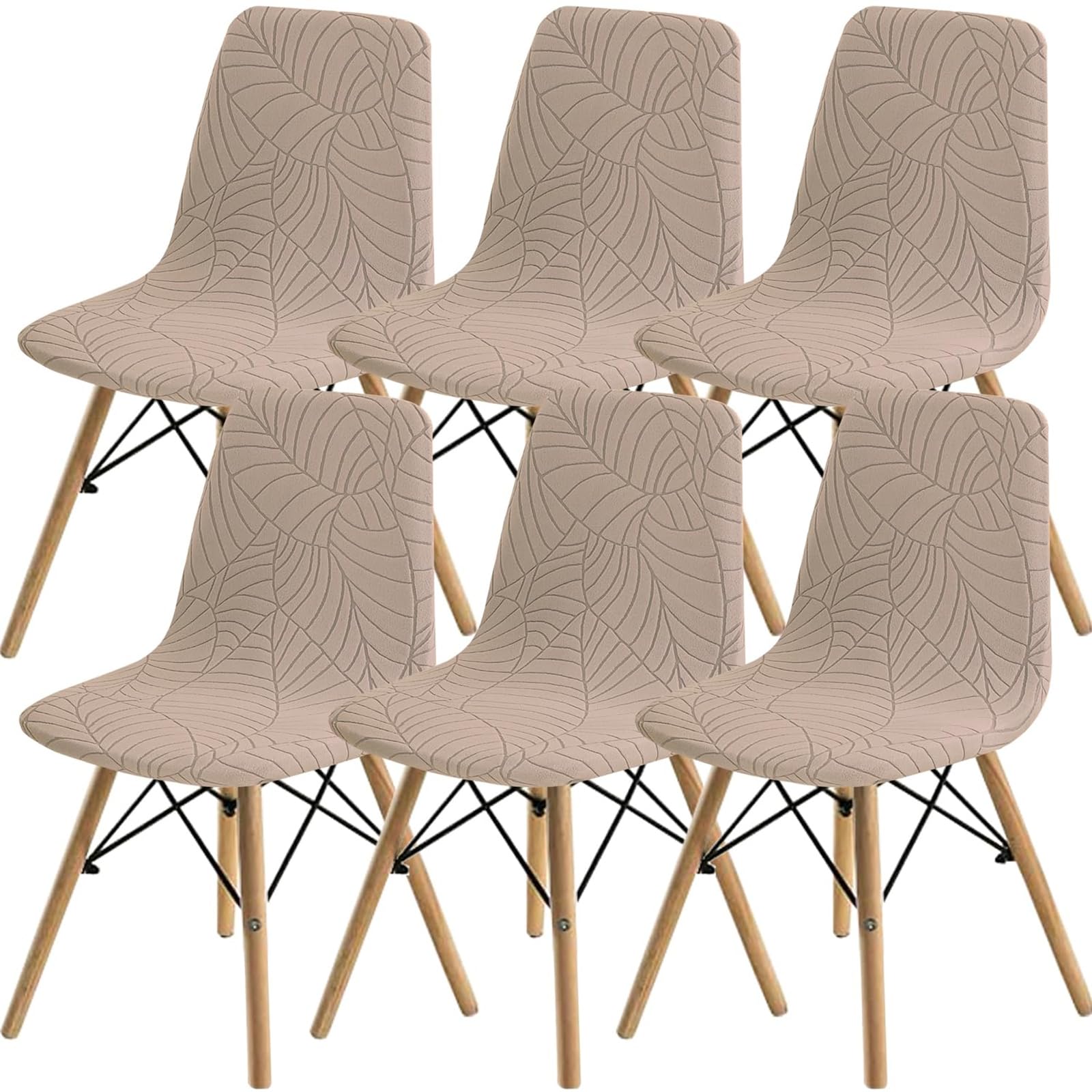 ZHUIYUAN Dining Chairs Covers Set of 2/4/6,Printed Shell Chair Cover Lounge Armless Chair Cover Stretchable Slipcovers for Kitchen, Office, Dining Room and Living