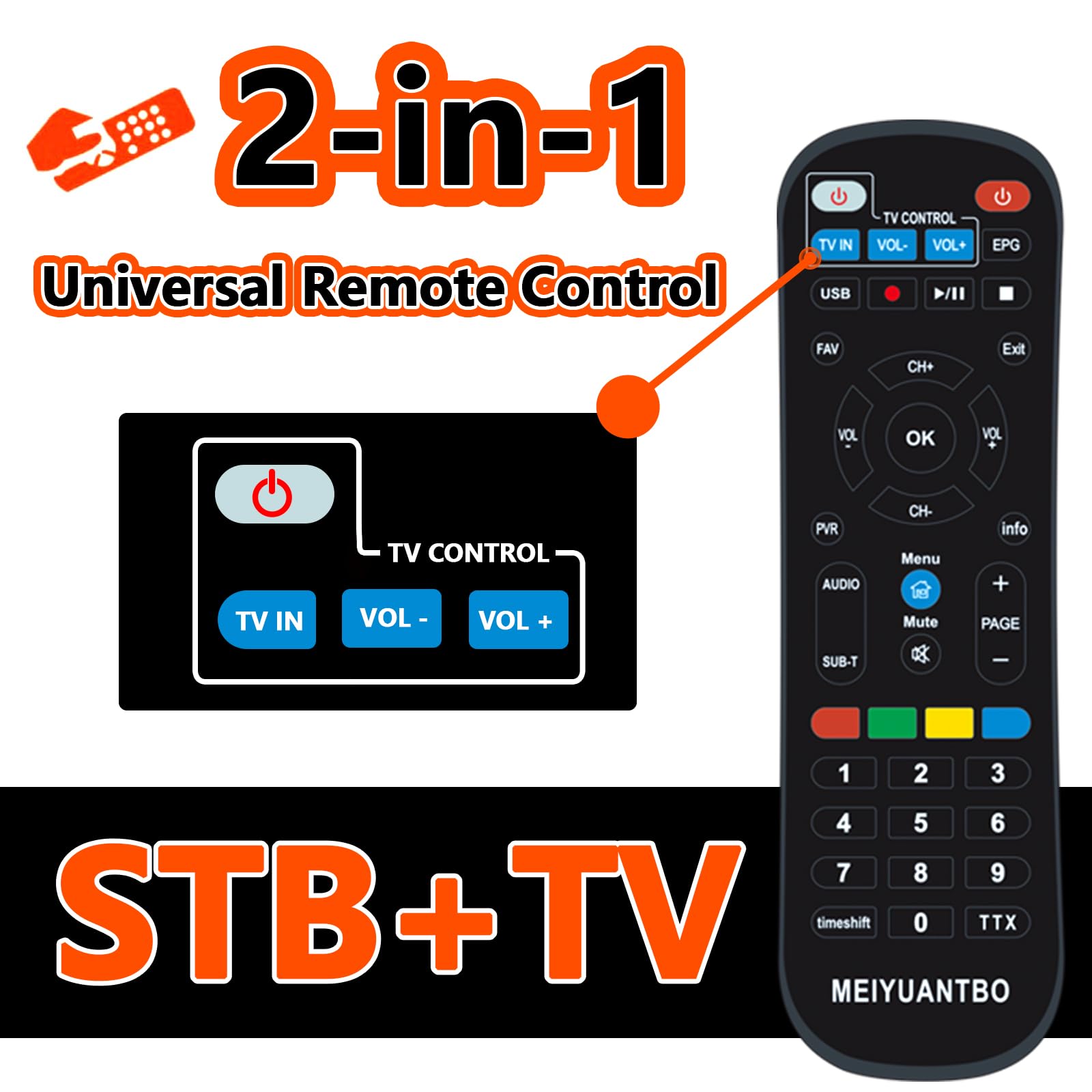 Decodificador TDT HD 2025 -Mini TV Stick, Decodificador DVB-T2, HD 1080P H265 HEVC Principal 10 bit, Soporta-IPTV/USB-WiFi/DLNA/PVR/Multimedia [ Mando a Distancia 2 en 1 con Control de TV ]