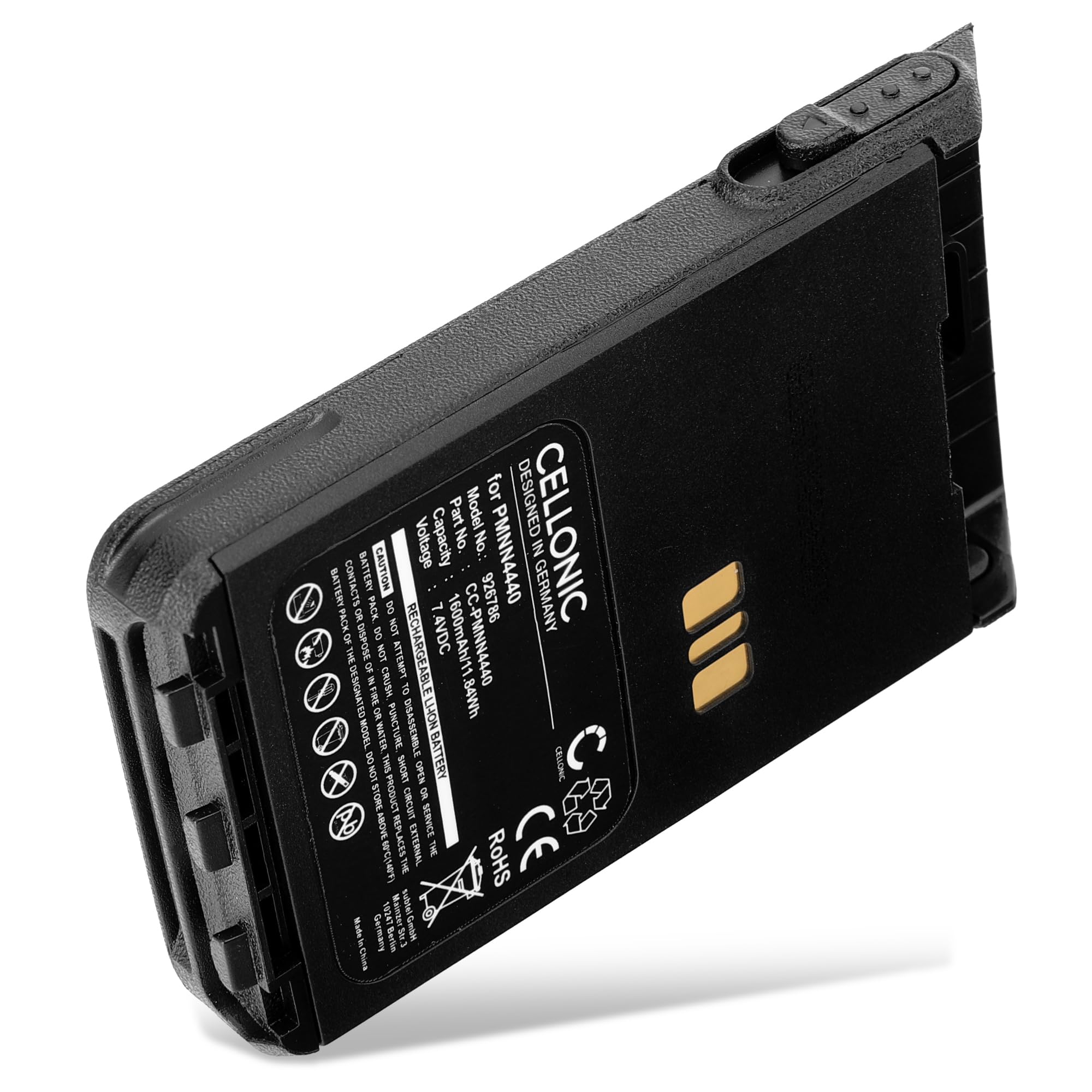 CELLONIC 1x Batterie pour Poste émetteur-récepteur Compatible avec Motorola DP3441E, DP3661E, DP3441, PMNN4440AR - (1600mAh, 7.4V)