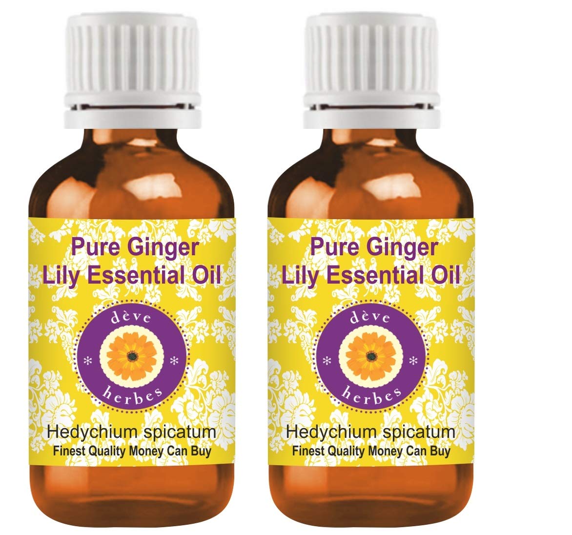 Deve Herbes Pure Ginger Lily Olio Essenziale (Hedychium spicatum) 100% Naturale Terapeutico Grado Vapore Distillato (confezione da 2) 100ml X 2 (6oz)
