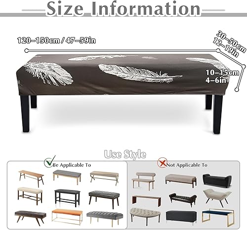 Miniatura 3 de Funda protectora de banco para el hogar, color sólido, elástica, seda de leche, para silla de comedor, funda de piano gruesa, extraíble, lavable, a