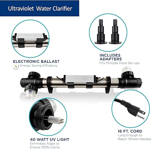 Miniatura 6 de Alpine Corporation Clarificador UV de 40 vatios para fuentes, cascadas y circulación de agua fuera del uso del agua