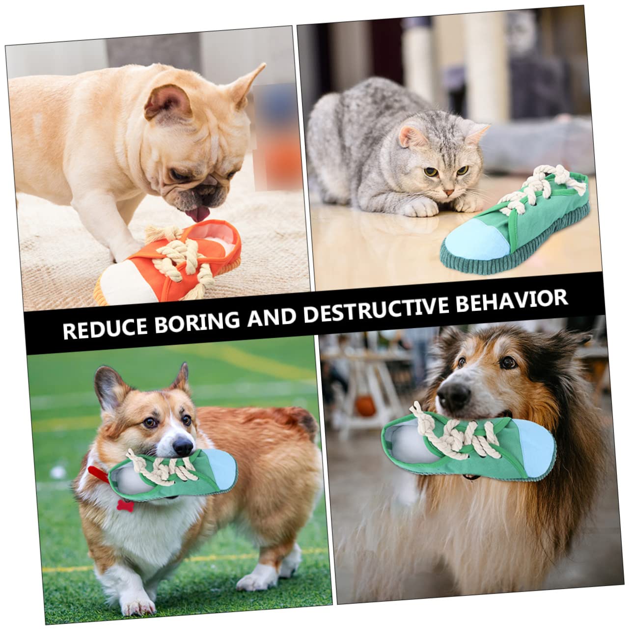 BESPORTBLE 4stücke Haustier Kauspielzeug Aus Bunte Slipper Für Hunde Und Katzen Zum Kauen Spielen Und Zahnpflege Langlebig Und Sicher Für Ihre Tiere