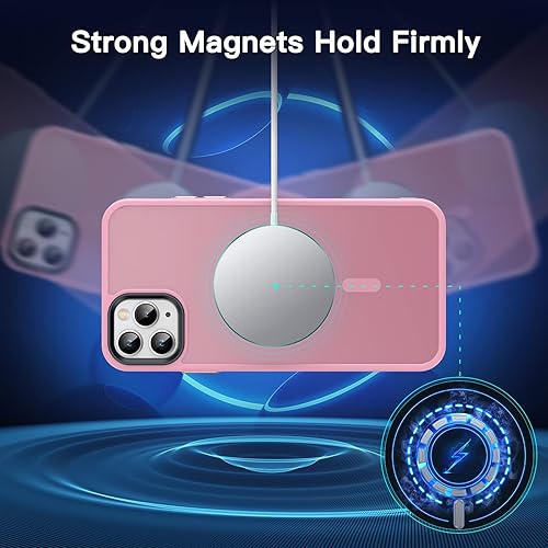 Miniatura 3 de Funda magnética fuerte para iPhone 11 Pro, compatible con MagSafe, funda protectora a prueba de golpes para iPhone 11 Pro de 5.8 pulgadas (rosa)
