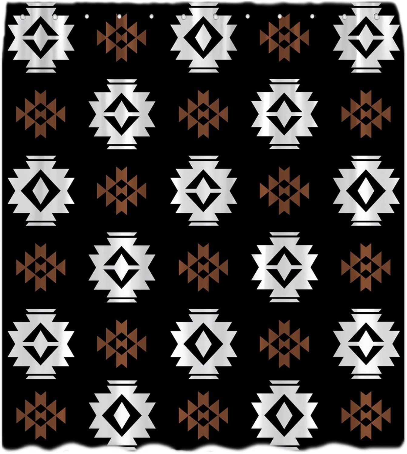 Western Aztec Shower Curtain Boho Abstract Geometric Modern Southwestern Native Tribal Navajo Ethnic Vintage Bathroom Curtains Decor with Hooks
