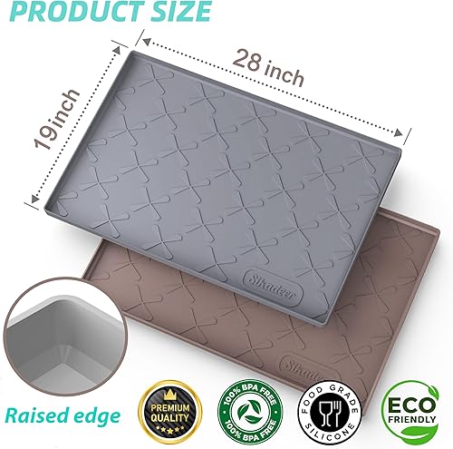 Miniatura 130 de SIKADEER - Tapete para debajo del fregadero, impermeable, 34 x 22 pulgadas, tapete de silicona con borde elevado, se adapta a gabinete estándar
